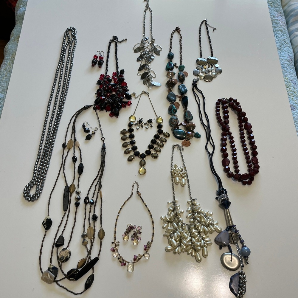 Unbranded Jewelry Lot Womens OS Mixed Statement Necklaces Earrings Boho Beaded